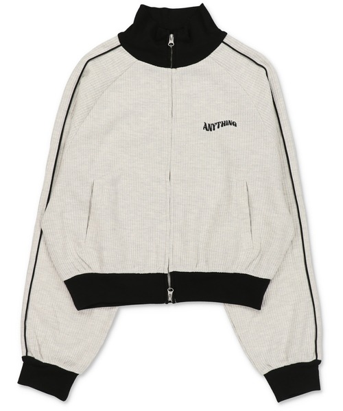 SPINNS（スピンズ）の「Wジップワンポイント刺繍 ワッフル素材ラインジャージ（ジャージ・レディース・チャコール/オートミール/アイボリー・ONESIZE）」の18枚目の写真