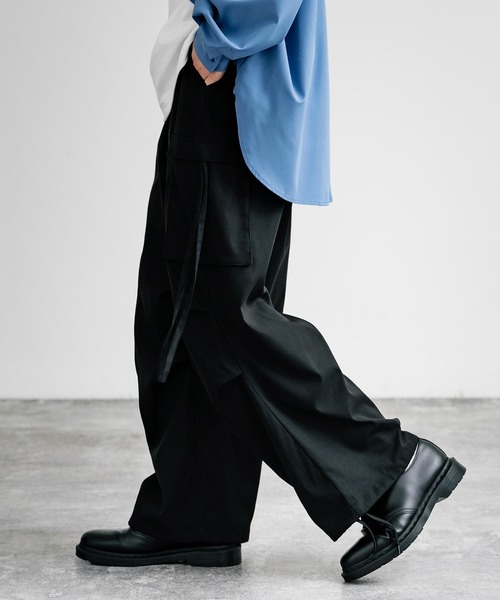 Rocky Monroe(ロッキーモンロー)の「パラシュートワイドカーゴパンツ(カーゴパンツ・メンズ・ブラック/カーキ/アイボリー/チャコール/ネイビー・M/L/XL)」の13枚目の写真