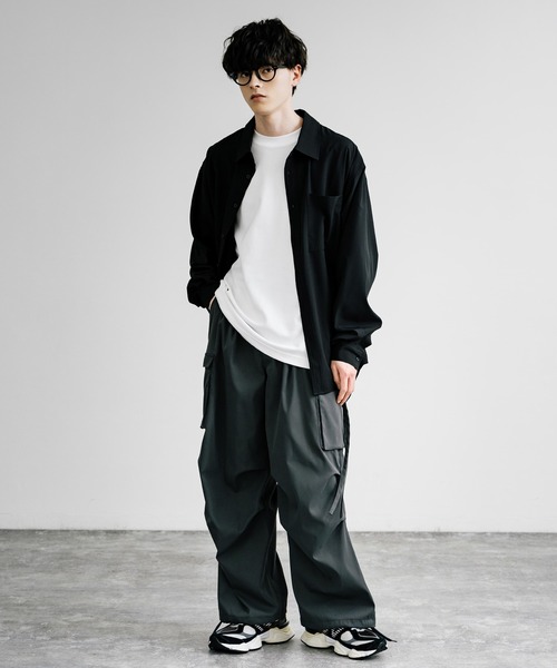 Rocky Monroe(ロッキーモンロー)の「パラシュートワイドカーゴパンツ(カーゴパンツ・メンズ・ブラック/カーキ/アイボリー/チャコール/ネイビー・M/L/XL)」の22枚目の写真