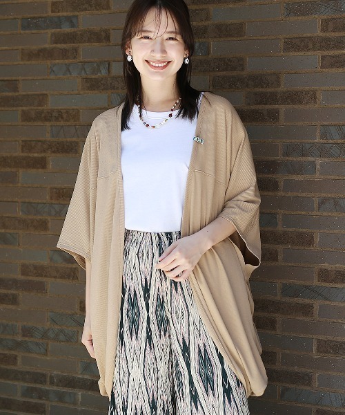 チチカカ（チチカカ）の「サラサラテレコカーディガン（カーディガン/ボレロ・レディース・オレンジ/カーキ/ベージュ/ブラック・FREE）」の3枚目の写真