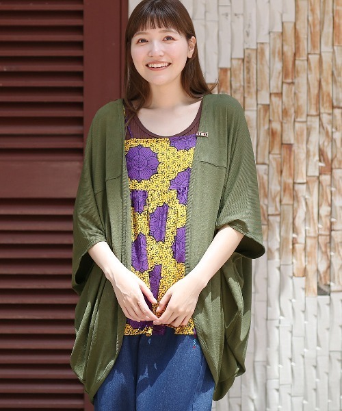 チチカカ（チチカカ）の「サラサラテレコカーディガン（カーディガン/ボレロ・レディース・オレンジ/カーキ/ベージュ/ブラック・FREE）」の4枚目の写真