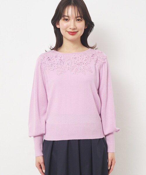 新品未使用タグ付き　PINORE 袖レースプルオーバー　ピンク 公式】PINORE（ピノーレ）の通販｜.K online（ドットケイ