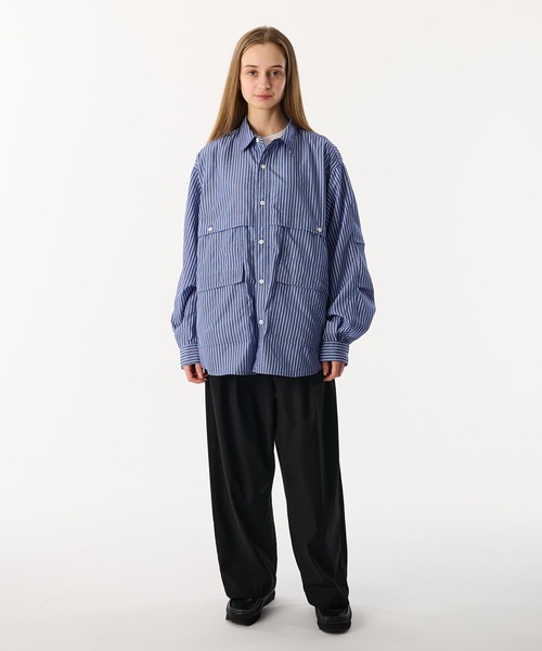 WETTEMPT(ウィテンプト)の「MULTI POCKET TUCK SHIRT/マルチポケットタックシャツ(シャツ/ブラウス・メンズ・オフホワイト/ブルー/サックスブルー/ダークグレー・LARGE/MEDIUM/SMALL)」の5枚目の写真