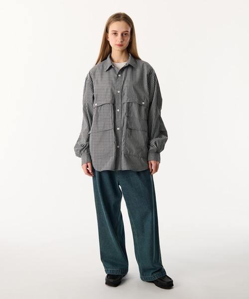 WETTEMPT(ウィテンプト)の「MULTI POCKET TUCK SHIRT/マルチポケットタックシャツ(シャツ/ブラウス・メンズ・オフホワイト/ブルー/サックスブルー/ダークグレー・LARGE/MEDIUM/SMALL)」の20枚目の写真
