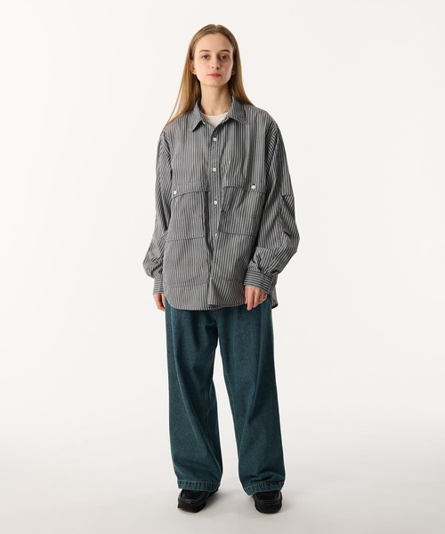 WETTEMPT(ウィテンプト)の「MULTI POCKET TUCK SHIRT/マルチポケットタックシャツ(シャツ/ブラウス・メンズ・オフホワイト/ブルー/サックスブルー/ダークグレー・LARGE/MEDIUM/SMALL)」の21枚目の写真