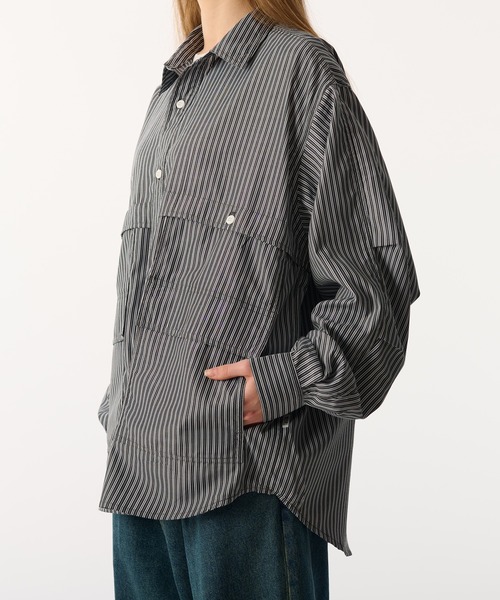 WETTEMPT(ウィテンプト)の「MULTI POCKET TUCK SHIRT/マルチポケットタックシャツ(シャツ/ブラウス・メンズ・オフホワイト/ブルー/サックスブルー/ダークグレー・LARGE/MEDIUM/SMALL)」の14枚目の写真