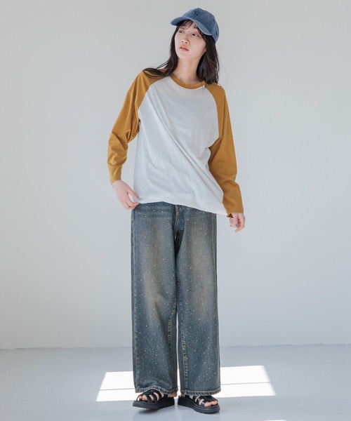 LOWRYS FARM(ローリーズファーム)の「シアーラグランTLS 111764(Tシャツ/カットソー・レディース・ブラウン/ブラック・FREE)」の3枚目の写真