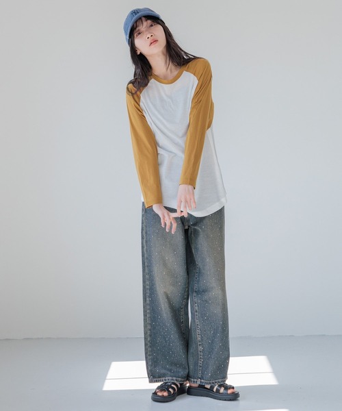 LOWRYS FARM(ローリーズファーム)の「シアーラグランTLS 111764(Tシャツ/カットソー・レディース・ブラウン/ブラック・FREE)」の4枚目の写真