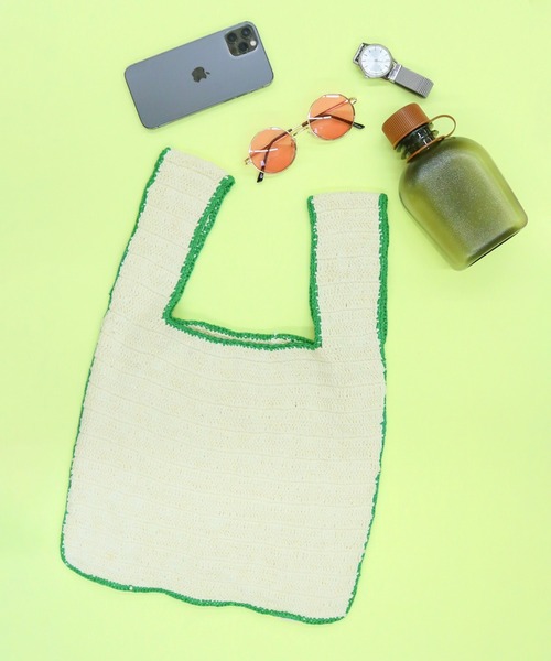 ACCOMMODE（アコモデ）の「クロシェモチーフサブバッグ（エコバッグ/サブバッグ・レディース・ホワイト・FREE）」の7枚目の写真