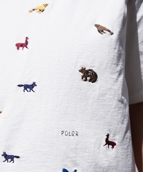 POLeR(ポーラー)の「POLER/ポーラー 半袖Tee 刺繍 オーバーサイズ USAコットン 241MCV0140/241MCV0141/241MCV0142/241MCV0143(Tシャツ/カットソー・メンズ・ホワイト系その他2/ホワイト系その他/ネイビー/ブラック・M/L/XL)」の9枚目の写真