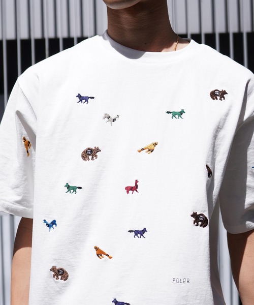 POLeR(ポーラー)の「POLER/ポーラー 半袖Tee 刺繍 オーバーサイズ USAコットン 241MCV0140/241MCV0141/241MCV0142/241MCV0143(Tシャツ/カットソー・メンズ・ホワイト系その他2/ホワイト系その他/ネイビー/ブラック・M/L/XL)」の8枚目の写真