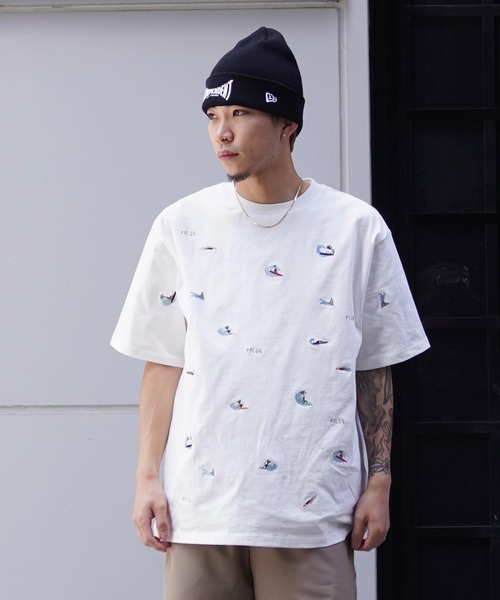 POLeR(ポーラー)の「POLER/ポーラー 半袖Tee 刺繍 オーバーサイズ USAコットン 241MCV0140/241MCV0141/241MCV0142/241MCV0143(Tシャツ/カットソー・メンズ・ホワイト系その他2/ホワイト系その他/ネイビー/ブラック・M/L/XL)」の10枚目の写真