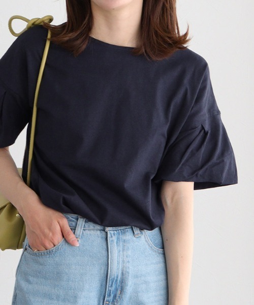 Pierrot(ピエロ)の「バルーンスリーブTシャツ(Tシャツ/カットソー・レディース・ブラック/グレー系その他/オフホワイト/ネイビー・M/L)」の4枚目の写真