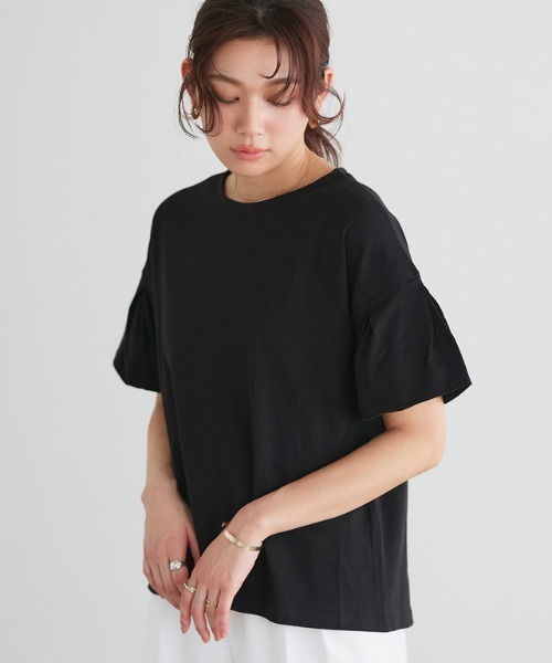Pierrot(ピエロ)の「バルーンスリーブTシャツ(Tシャツ/カットソー・レディース・ブラック/グレー系その他/オフホワイト/ネイビー・M/L)」の10枚目の写真