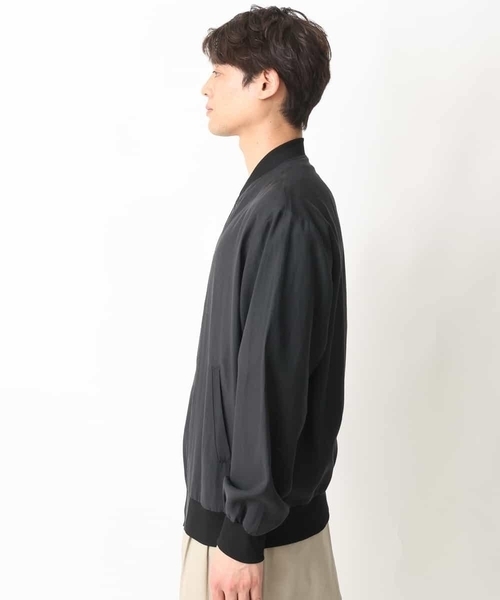 a.v.v（アーヴェヴェ）の「【トレンド】シアーリブブルゾン（MA-1・メンズ・ブラック・48/46）」の8枚目の写真
