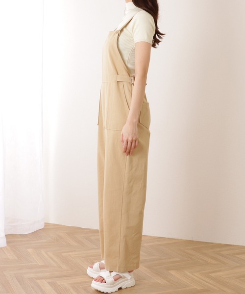Lace Ladies(レースレディース)の「ベイカー風 ワイド ストレート ベルト付き サロペット(サロペット/オーバーオール・レディース・ブラック/ベージュ・S/M/XL)」の18枚目の写真