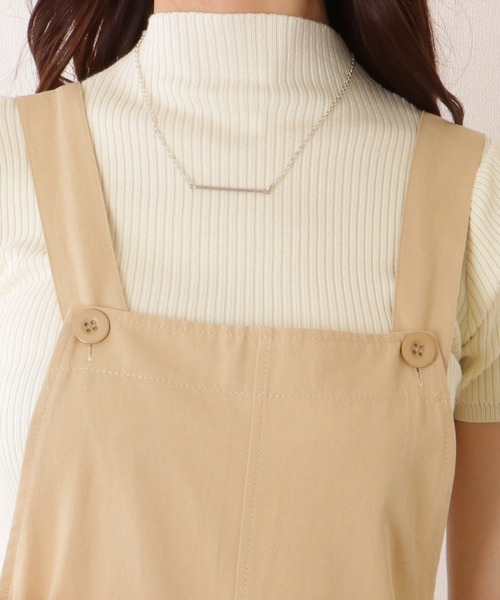 Lace Ladies(レースレディース)の「ベイカー風 ワイド ストレート ベルト付き サロペット(サロペット/オーバーオール・レディース・ブラック/ベージュ・S/M/XL)」の3枚目の写真