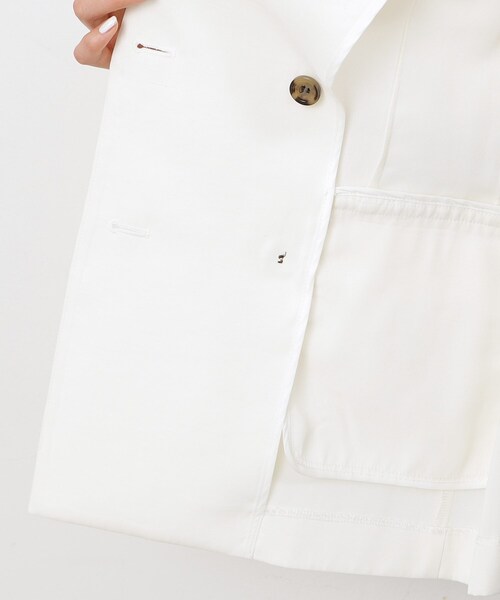 OPAQUE.CLIP(オペークドットクリップ)の「◆【大草直子さんコラボ】ベルト付き5分袖ジャケット(テーラードジャケット・レディース・ホワイト/ブラック・36/38/40)」の20枚目の写真