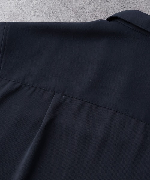 MONO-MART（モノマート）の「綾ドレープ ルーズハーフスリーブスキッパーポロシャツ（ポロシャツ・メンズ・ダークブラウン/ダークネイビー/ブラック/チャコール/モカ/グレイッシュブルー・L/M）」の20枚目の写真