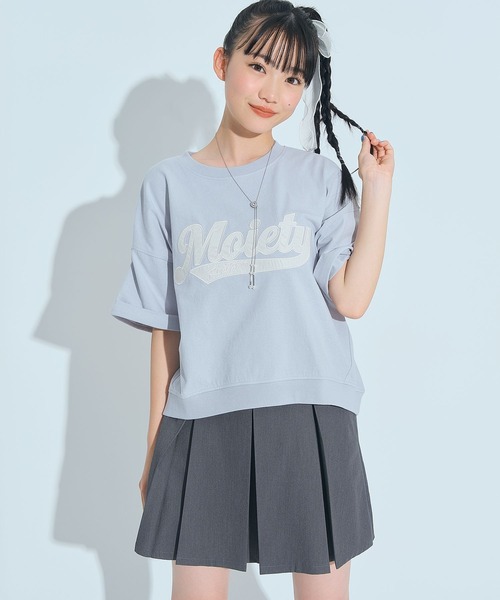 repipi armario（レピピ アルマリオ）の「シャララサテンワッペンT（Tシャツ/カットソー・キッズ・グレー/イエロー/グリーン/ホワイト/ピンク/ブラック/ブルー/ピンク系その他/スミクロ/サックスブルー/ホワイト系その他・SMALL/LARGE/MEDIUM）」の7枚目の写真