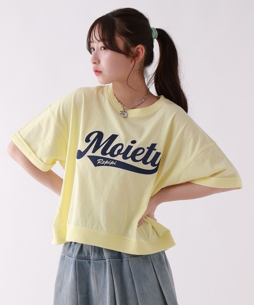 repipi armario（レピピ アルマリオ）の「シャララサテンワッペンT（Tシャツ/カットソー・キッズ・グレー/イエロー/グリーン/ホワイト/ピンク/ブラック/ブルー/ピンク系その他/スミクロ/サックスブルー/ホワイト系その他・SMALL/LARGE/MEDIUM）」の9枚目の写真