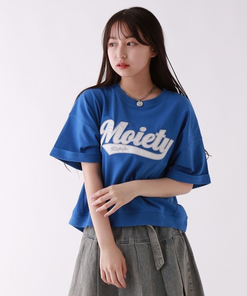 repipi armario（レピピ アルマリオ）の「シャララサテンワッペンT（Tシャツ/カットソー・キッズ・グレー/イエロー/グリーン/ホワイト/ピンク/ブラック/ブルー/ピンク系その他/スミクロ/サックスブルー/ホワイト系その他・SMALL/LARGE/MEDIUM）」の21枚目の写真