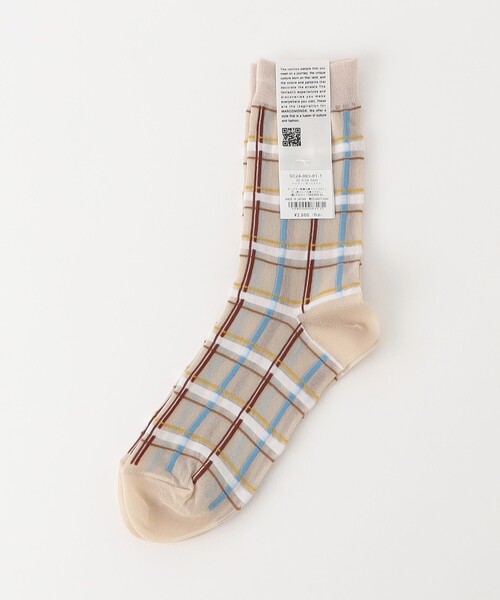 Steven Alan（スティーブンアラン）の「＜MARCOMONDE＞CHECK PATTERN SOCKS/ソックス（ソックス/靴下・レディース・ベージュ/ライトブルー/ライラック・FREE）」の4枚目の写真