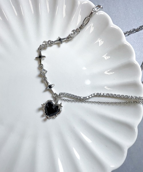 Chanel ノベルティ ハートチェーンデザイン ブラック シャネル CHANEL チェーンウォレット レディース ブラック