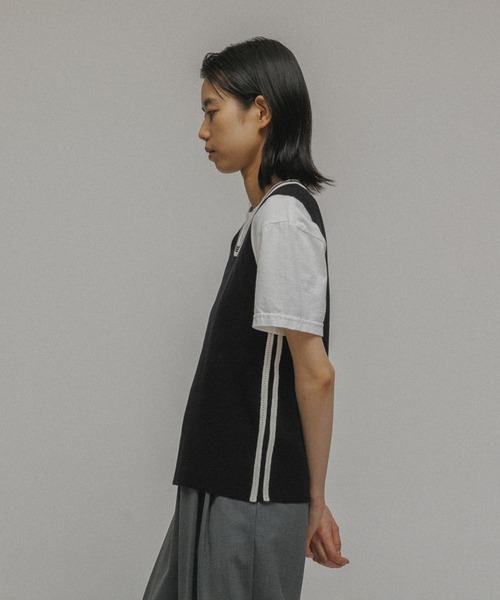 M TO R（ムウトアール）の「［TOPS］SPORTY LINE NO-SLEEVE TOPS（ニット/セーター・レディース・ブラック/サックスブルー・40/38/42）」の5枚目の写真