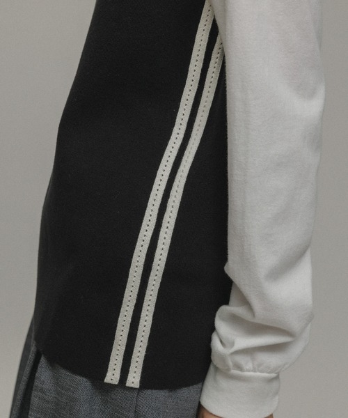 M TO R（ムウトアール）の「［TOPS］SPORTY LINE NO-SLEEVE TOPS（ニット/セーター・レディース・ブラック/サックスブルー・40/38/42）」の6枚目の写真