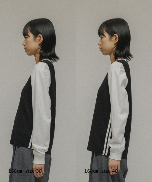 M TO R（ムウトアール）の「［TOPS］SPORTY LINE NO-SLEEVE TOPS（ニット/セーター・レディース・ブラック/サックスブルー・40/38/42）」の10枚目の写真
