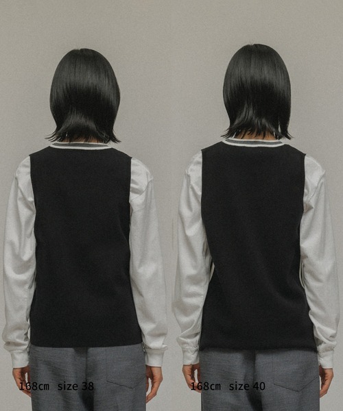 M TO R（ムウトアール）の「［TOPS］SPORTY LINE NO-SLEEVE TOPS（ニット/セーター・レディース・ブラック/サックスブルー・40/38/42）」の11枚目の写真