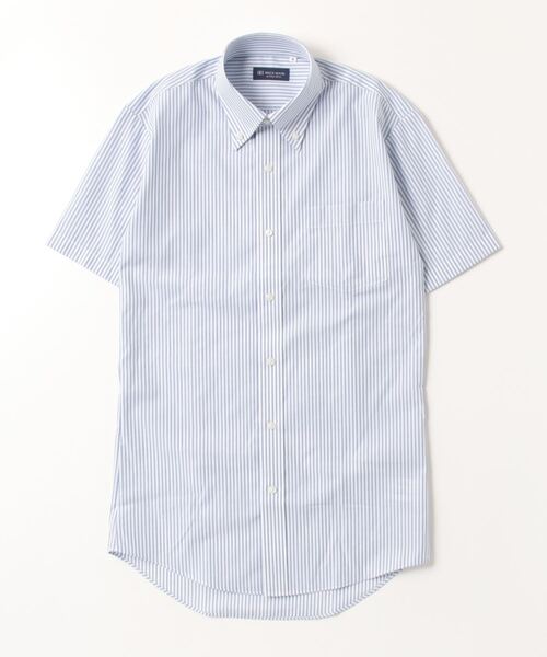 TOKYO SHIRTS（トウキョウシャツ）の「形態安定ノーアイロン ボタンダウン 半袖ビジネスワイシャツ（ビジネスシャツ・メンズ・ブルー・首回り43cm/首回り41cm/首回り39cm/首回り37cm/首回り42cm）」の2枚目の写真