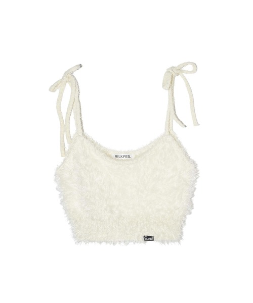 MILKFED.(ミルクフェド)の「SHAGGY NECK RIBBON CAMISOLE(キャミソール・レディース・オフホワイト/ライトブルー/チャコール・ONE SIZE)」の2枚目の写真