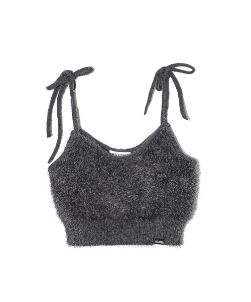 MILKFED.(ミルクフェド)の「SHAGGY NECK RIBBON CAMISOLE(キャミソール・レディース・オフホワイト/ライトブルー/チャコール・ONE SIZE)」の1枚目の写真