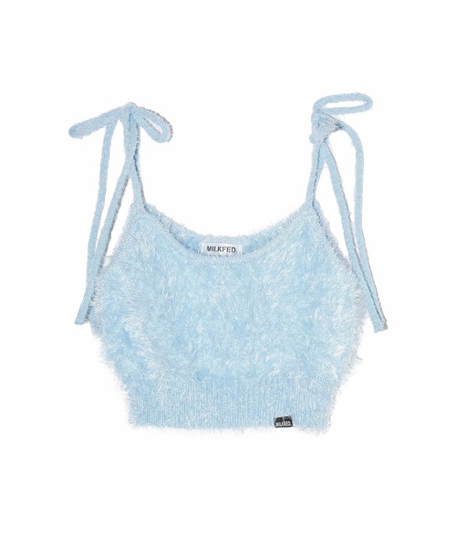 MILKFED.(ミルクフェド)の「SHAGGY NECK RIBBON CAMISOLE(キャミソール・レディース・オフホワイト/ライトブルー/チャコール・ONE SIZE)」の3枚目の写真