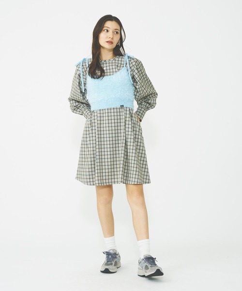 MILKFED.(ミルクフェド)の「SHAGGY NECK RIBBON CAMISOLE(キャミソール・レディース・オフホワイト/ライトブルー/チャコール・ONE SIZE)」の17枚目の写真