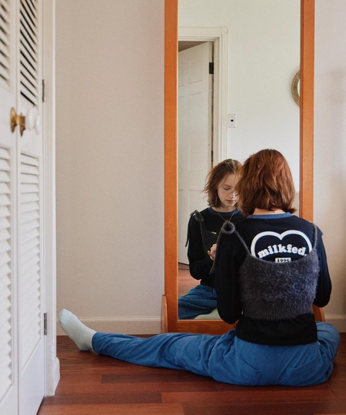 MILKFED.(ミルクフェド)の「SHAGGY NECK RIBBON CAMISOLE(キャミソール・レディース・オフホワイト/ライトブルー/チャコール・ONE SIZE)」の15枚目の写真