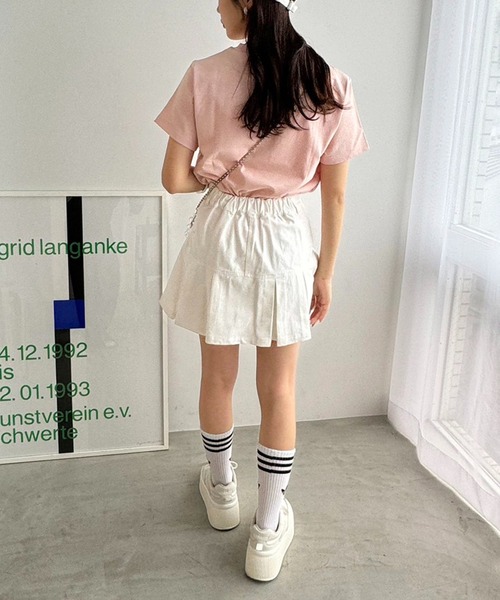 one after another NICE CLAUP（ワンアフターアナザーナイスクラップ）の「【teddy bear コラボ商品】くまちゃん刺しゅうTee（Tシャツ/カットソー・レディース・ピンク/レッド/ネイビー/ホワイト・FREE）」の8枚目の写真