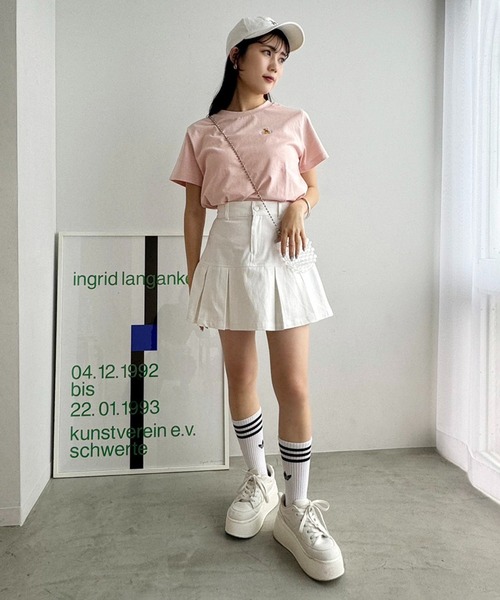 one after another NICE CLAUP（ワンアフターアナザーナイスクラップ）の「【teddy bear コラボ商品】くまちゃん刺しゅうTee（Tシャツ/カットソー・レディース・ピンク/レッド/ネイビー/ホワイト・FREE）」の7枚目の写真