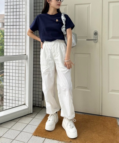 one after another NICE CLAUP（ワンアフターアナザーナイスクラップ）の「【teddy bear コラボ商品】くまちゃん刺しゅうTee（Tシャツ/カットソー・レディース・ピンク/レッド/ネイビー/ホワイト・FREE）」の17枚目の写真