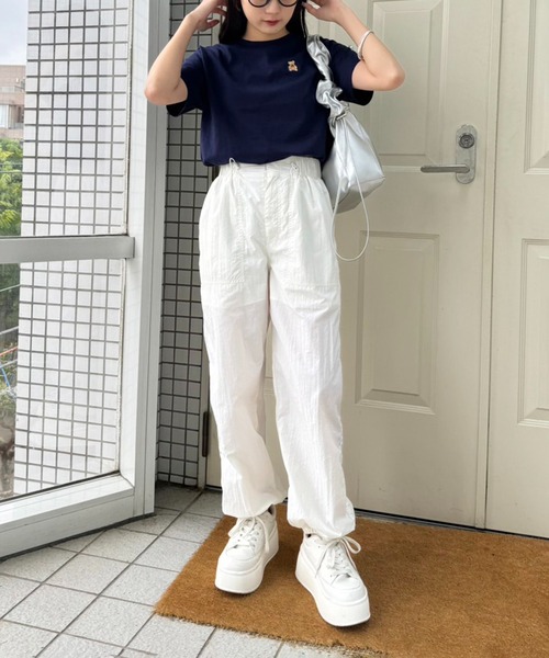 one after another NICE CLAUP（ワンアフターアナザーナイスクラップ）の「【teddy bear コラボ商品】くまちゃん刺しゅうTee（Tシャツ/カットソー・レディース・ピンク/レッド/ネイビー/ホワイト・FREE）」の18枚目の写真