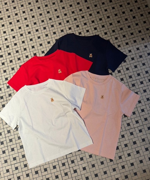 one after another NICE CLAUP（ワンアフターアナザーナイスクラップ）の「【teddy bear コラボ商品】くまちゃん刺しゅうTee（Tシャツ/カットソー・レディース・ピンク/レッド/ネイビー/ホワイト・FREE）」の21枚目の写真