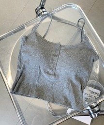 前ボタンバックオープンキャミソール