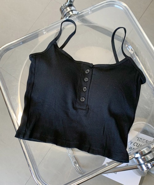 non-hedge（ノンヘッジ）の「前ボタンバックオープンキャミソール（キャミソール・レディース・ブラック/オフホワイト/チャコールグレー/ブラウン・FREE）」の3枚目の写真