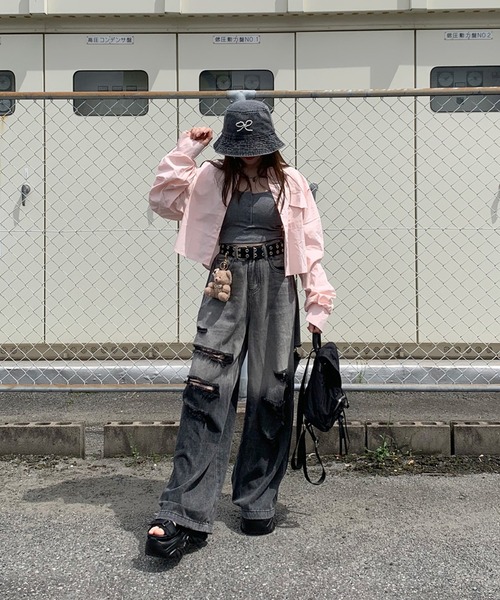 non-hedge（ノンヘッジ）の「前ボタンバックオープンキャミソール（キャミソール・レディース・ブラック/オフホワイト/チャコールグレー/ブラウン・FREE）」の5枚目の写真