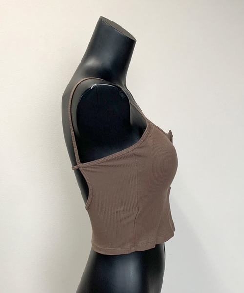 non-hedge（ノンヘッジ）の「前ボタンバックオープンキャミソール（キャミソール・レディース・ブラック/オフホワイト/チャコールグレー/ブラウン・FREE）」の14枚目の写真