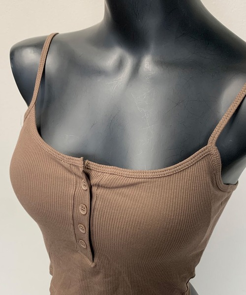 non-hedge（ノンヘッジ）の「前ボタンバックオープンキャミソール（キャミソール・レディース・ブラック/オフホワイト/チャコールグレー/ブラウン・FREE）」の12枚目の写真