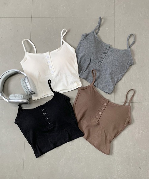 non-hedge（ノンヘッジ）の「前ボタンバックオープンキャミソール（キャミソール・レディース・ブラック/オフホワイト/チャコールグレー/ブラウン・FREE）」の10枚目の写真