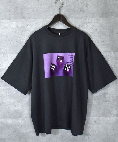 Anytime Songs(エニータイムソングス)の「ダンボールニット クルーネック転写プリントTシャツ(DICE)(Tシャツ/カットソー・メンズ・ブラック/ホワイト/チャコール・LARGE/X-LARGE/MEDIUM)」の3枚目の写真